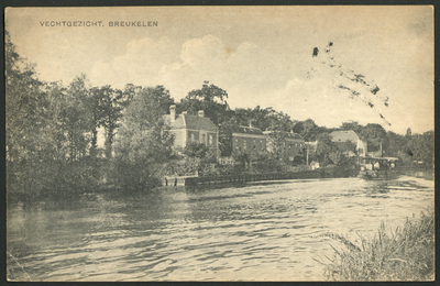 17195 Gezicht op de Vecht te Breukelen, met de achterzijden van de huizen Straatweg 186 -hoger
